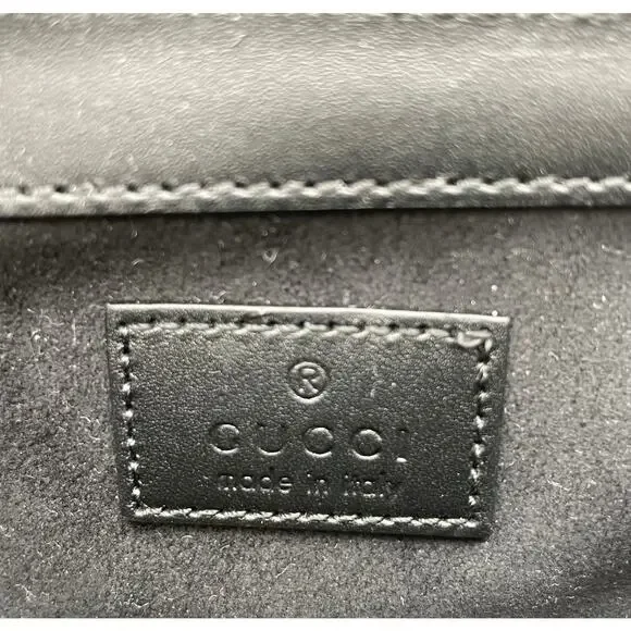 NEW!  GUCCI BLACK PATENT LEATHER MARMONT GG CROSSBODY BAG PURSE BOX AUTHENTIC - Picture 12 of 13